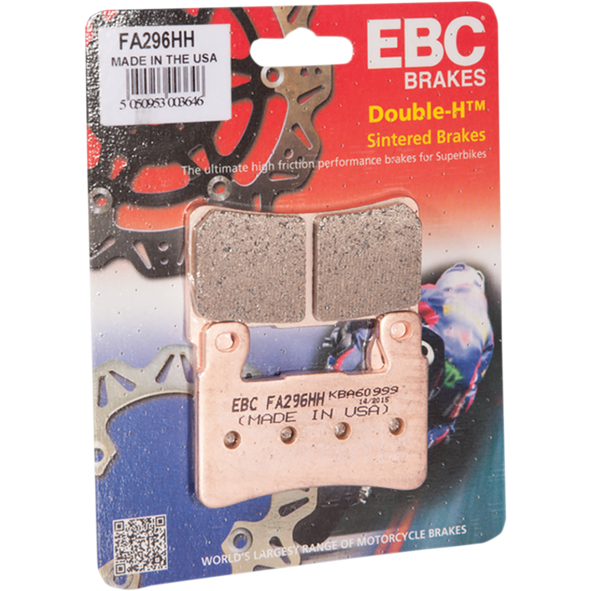 EBC Brakes Double-H Sintered Superbike Brake Pads Front - FA296HH EBC Brakes Double-H Sintered Superbike Brake Pads Front - FA296HH